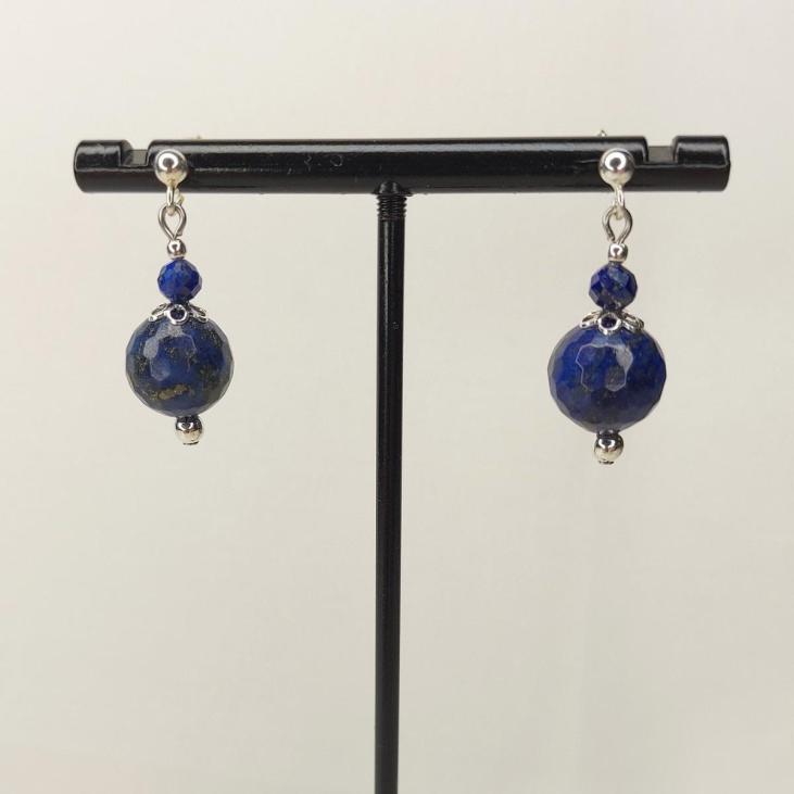 Boucles pendantes en Argent 925 et Lapis Lazuli