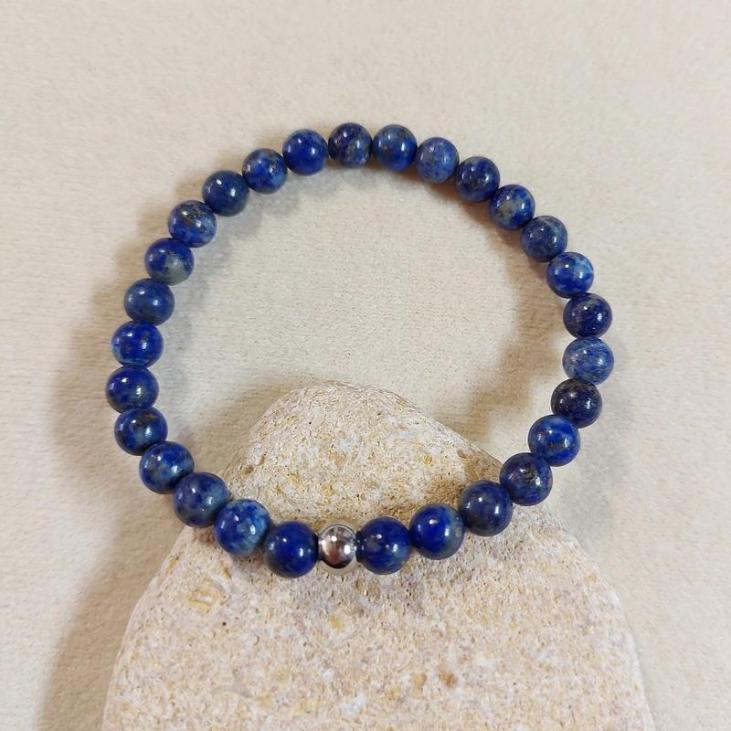 Bracelet en perles de Lapis lazuli 6 mm