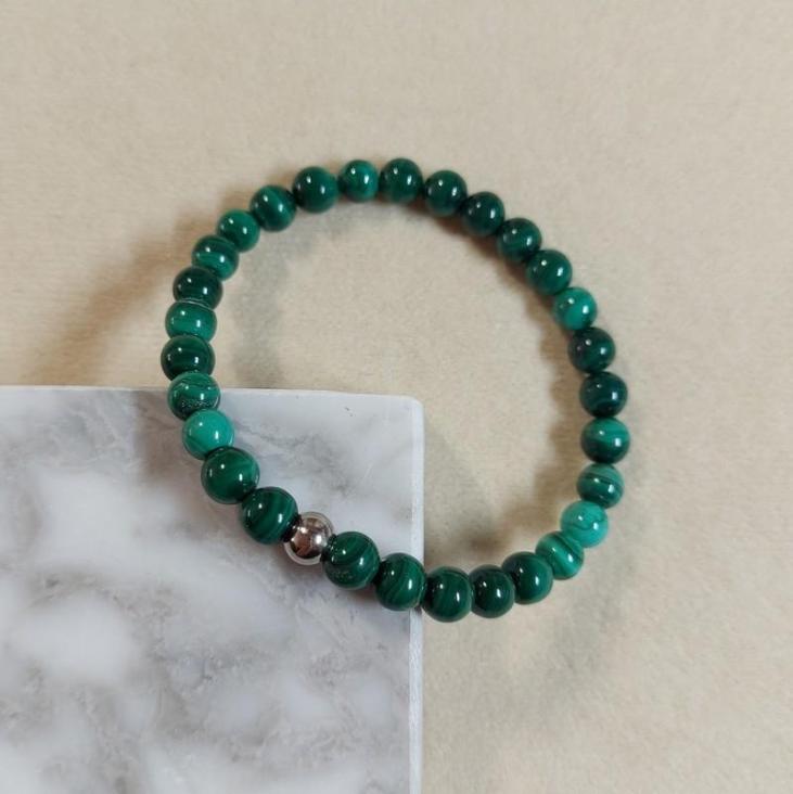 Bracelet en perles de Malachite 6 mm