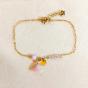 Bracelet NILA en chaîne dorée et perles roses