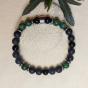 Bracelet en perles de Jade vert et d'Onyx noir 8 mm
