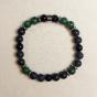 Bracelet en perles de Jade vert et d'Onyx noir 8 mm