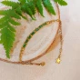 Bracelet DEBBY double chaîne doré et vert