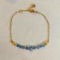 Bracelet DIEGO chaîne dorée et cristal Swarovski Denim Blue