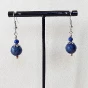 Boucles pendantes VALENCE argentées en Lapis Lazuli