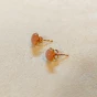 Clous d'oreilles en acier doré et Pierre de Soleil 8 mm